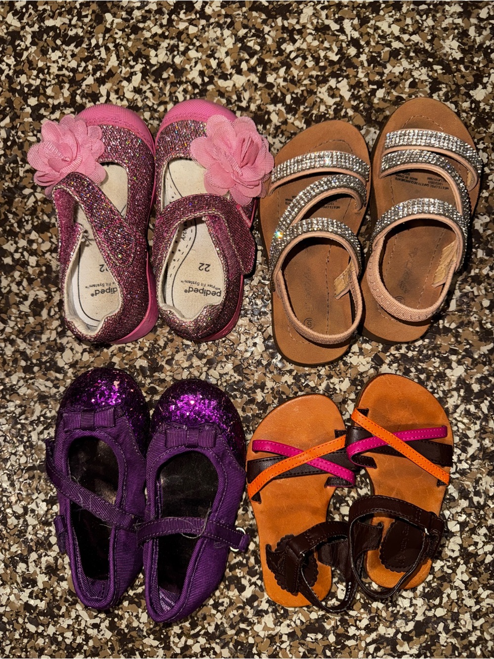 Toddler Girls Shoe Bundle Size 5/6/22 | Sparkle Dress Shoes, Sandals & Flats
